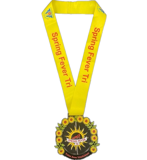 Custom Finisher's Medal for the Spring Fever Sprint Triathlon