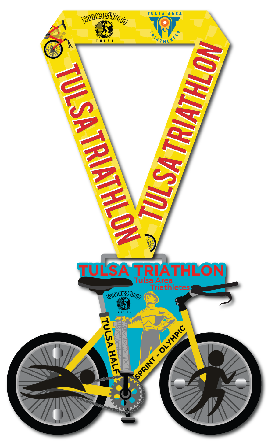 Finisher's Medal for the Tulsa Triathlon