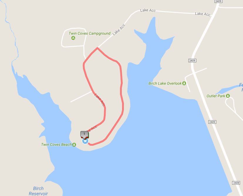 Swim, Bike and Run course for the TAT Kids Triathlon at Birch Lake